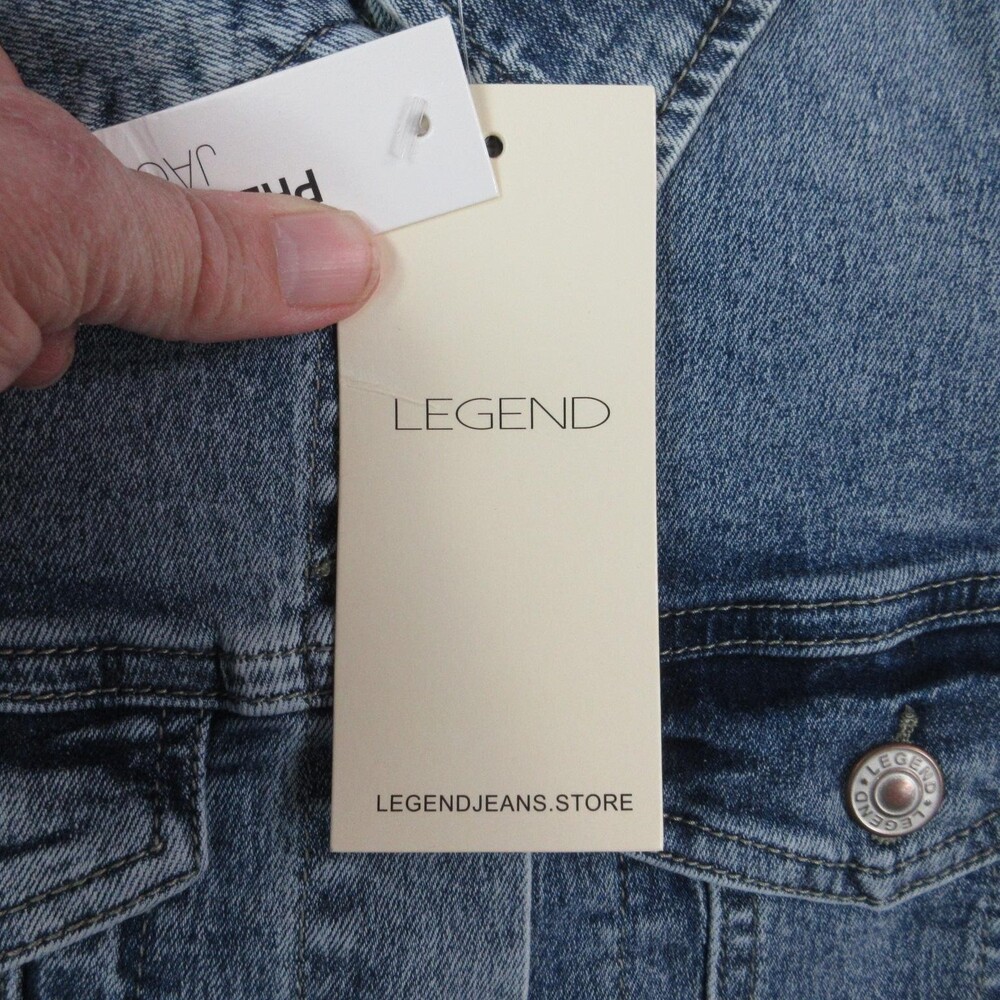 Legend Premium Denim Jacket Womens Small Light Wash Distressed NWT - Picture 11 of 16